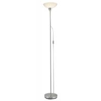 Contemporary Satin Chrome Plated Switched Floor Uplighter Lamp