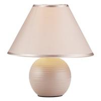Contemporary and Petite Taupe Ribbed Ceramic Table Lamp