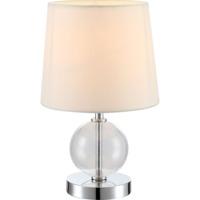 Contemporary Chrome Bedside Table Lamp with Glass Ball