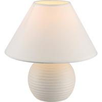 Contemporary and Petite Ivory Ribbed Ceramic Table Lamp