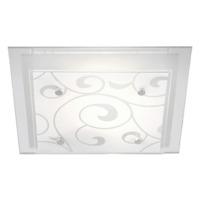 Contemporary Square Double Glass Semi Flush Ceiling Light Fixture - 1 x 60watt