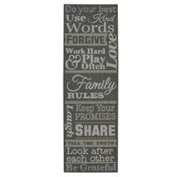 county words rug grey 67 x 200cm