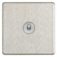 Colours 10AX 2-Way Single Stainless Steel Single Toggle Light Switch
