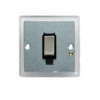 Colours 10A 2-Way Single Black Stainless Steel Effect Single Light Switch Backplate