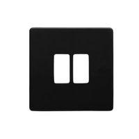 Colours Black Switch Front Plate