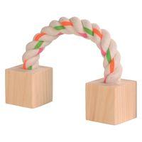 Cotton Play Rope with Wood Blocks - approx 20cm long