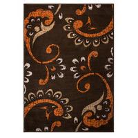 Contemporary Brown & Terracotta Floral Rug 120x170cm
