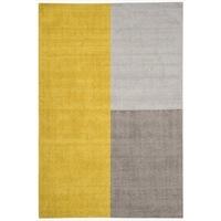 Contemporary Mustard Yellow Geometric Wool Rug 160x230