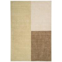 Contemporary Natural Beige Geometric Wool Rug 160x230