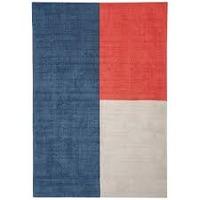 Contemporary Red & Blue Geometric Wool Rug 160x230