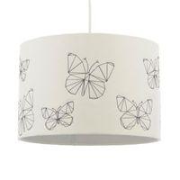 Colours Limia Cream Butterfly Stitched Light Shade (D)30cm