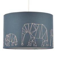 Colours Irwell Denim Blue Elephant Stitched Light Shade (D)30cm