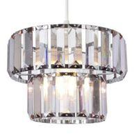 Colours Bayano Smoke Carved Crystal Effect Light Shade (D)22cm