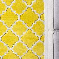 contemporary ochre yellow living room trellis rug havana 120x170cm