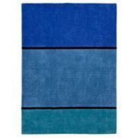 colours casper blue stripe rug l17m w12m