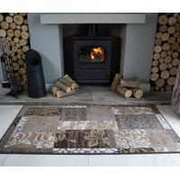 coffee grey patchwork living room fireplace rug