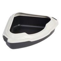 Corner Litter Tray - Anthracite & Stippled Cream