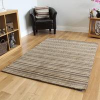Contemporary Brown Striped Wool Rug - Toscana - 60 x 230cm (1ft 11\
