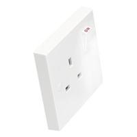 contractor range 13a 1 gang dp switched socket white e22024