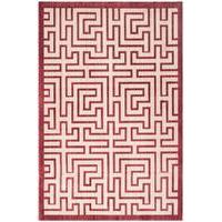 Contemporary Polyester Red Geometric Rug - Safavieh 121x182