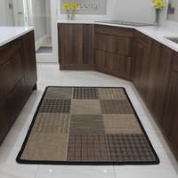 Contemporary Coffee Brown Squares Flat Weave Rugs - Panama 019 16 80 cm x 140 cm (2ft 7\