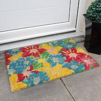 coco multi bright floral entrance doormat 597