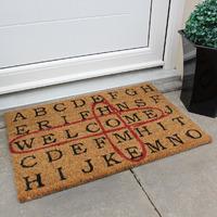 Coco Coir Beige & Black Scrabble Doormat