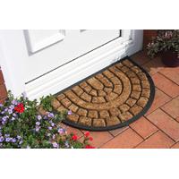 Coco Paved Design Coir And Rubber Semi Circle Doormat 38HM