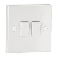 Contractor range 10A 2 Gang 2 Way Switch White - E22018
