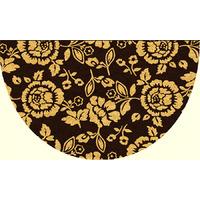 Coco Semi Circle Brown and Beige Floral Door Mat 094