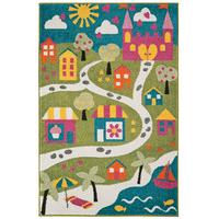 Colourful Green, Pink & Multi Princess Map Play Bedroom Rug