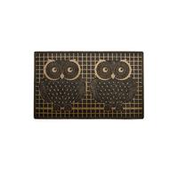 Coco Black Gold Owl Rubber Doormat 027