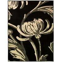 Contemporary Black Floral Rug - Element 120x160