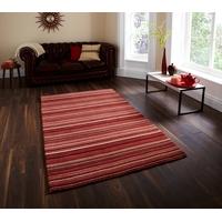 Contemporary Red & Beige Vibrant Thick Wool Area Rug - Denver 120cm x 180cm (3\'11\