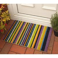 Coco Purple Green Striped Retro Door Mat 8270