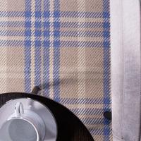 Contemporary Blue Tartan Wool Rug - Harris 160x230