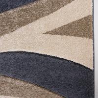 Contemporary Natural & Grey Wave Living Room Rug - Rio 160x230cm