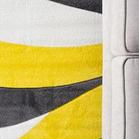 Contemporary Yellow & Grey Wave Living Room Rug - Rio 160x230cm