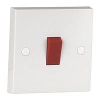 contractor range 45a 1 gang dp switch plate white e22026