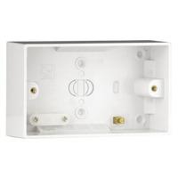 contractor switch socket 2 gang 45mm surface pattress box e22013