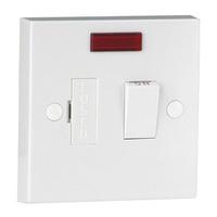 Contractor range 13A 1 Gang Switched Fused Spur & Neon Flex Outlet White - E22023