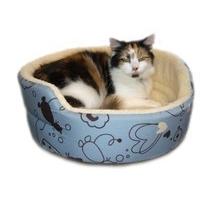 Cosipet Scatty Cat Round Bed, Medium, Blue