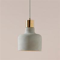 Concrete & Copper Electrified Pendant, Grey/Gold