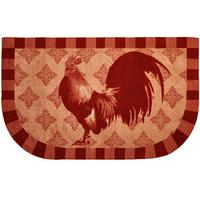 Cockerel Kitchen Mat, Terracotta