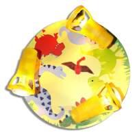 Colourful print Dinorex ceiling light in yellow