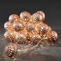 Copper metal ball LED string lights ww 24 bulbs