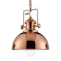 copper coloured hanging light metal