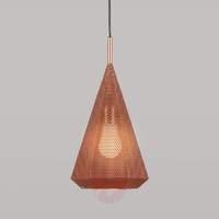 Copper pendant light Priamo, sheet steel lampshade