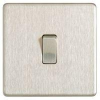 Colours 10AX Single Intermediate Stainless Steel Light Switch