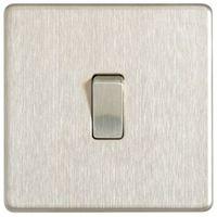 colours 10ax 2 way single stainless steel single light switch